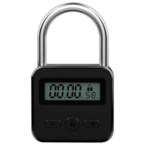 Metal Timer Lock LCD Time 99 Hours Max Timing USB Timer Padlock-Good