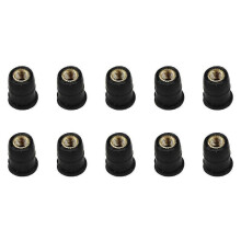 10Pcs India rubber WellNut M4/M5/M6 Metric Motorcycle Windscreen Well Nut Wellnuts