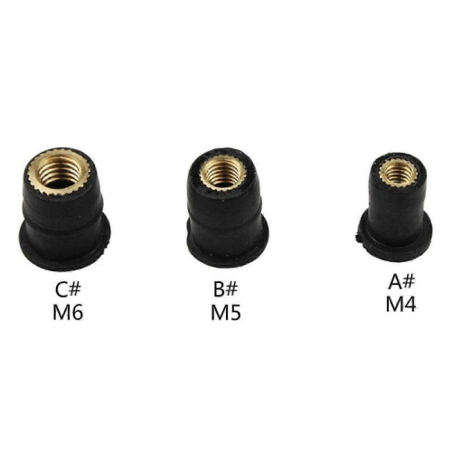 10Pcs India rubber WellNut M4/M5/M6 Metric Motorcycle Windscreen Well Nut Wellnuts 1
