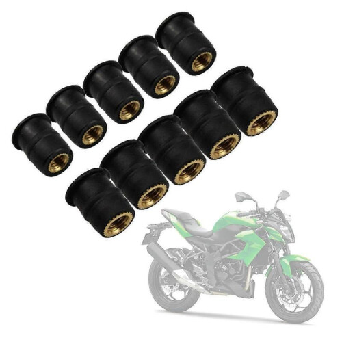 10Pcs India rubber WellNut M4/M5/M6 Metric Motorcycle Windscreen Well Nut Wellnuts 2