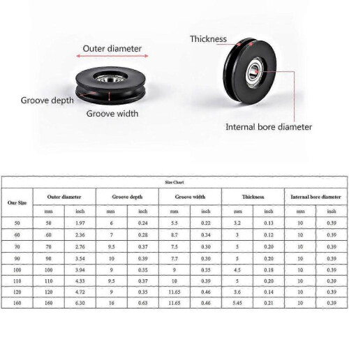1Pc Universal Bearing Pulley Wheel Wearproof Nylon Round fittingness Replacements 2