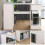 Computer Desk H Shaped PC Laptop Gaming Table W/ Book Shelves Bookcase 4