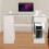 Computer Desk H Shaped PC Laptop Gaming Table W/ Book Shelves Bookcase 5