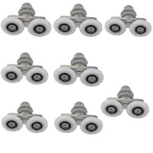 Shower Door wheel 8pcs Double Twin Top Bottom Rollers Runners Pulleys Bathroom Replacement Parts