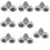Shower Door wheel 8pcs Double Twin Top Bottom Rollers Runners Pulleys Bathroom Replacement Parts 1