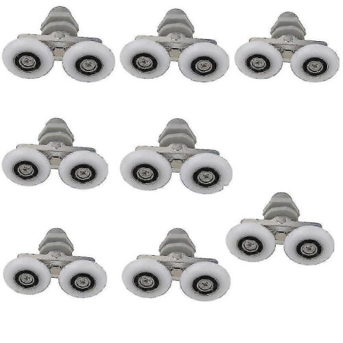 Shower Door wheel 8pcs Double Twin Top Bottom Rollers Runners Pulleys Bathroom Replacement Parts