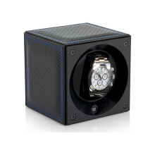 Swiss Kubik - SK01.CV.RC.BLEU - Remontoir pour montre - pour 1 montre - Masterbox cuir perforé coutures bleues