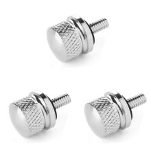 3X Chrome Billet Aluminum Seat Bolt Screw Cap for