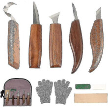 10pcs Carbon Steel Wood Carving Tools Wood Carving Tool Set with Hook Knife Professional Carving Knife Wood Engraving Tools for Woodworking