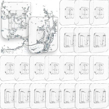 10 Pairs Double-sided Adhesive Wall Hooks Punch-free