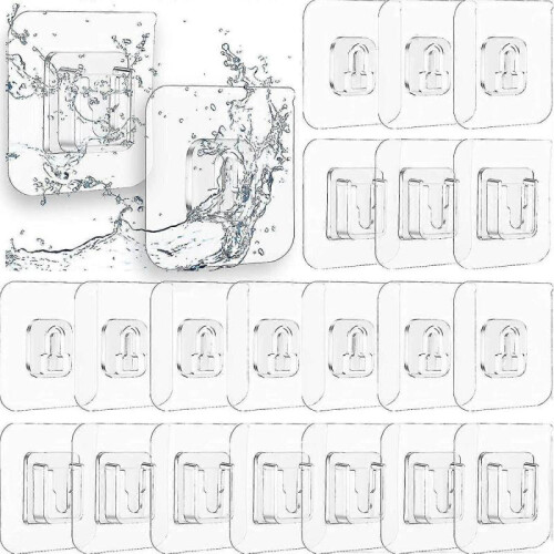 10 Pairs Double-sided Adhesive Wall Hooks Punch-free
