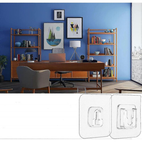 10 Pairs Double-sided Adhesive Wall Hooks Punch-free 1