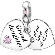 Grand Daughter heart charm sterling silver for women bracelet