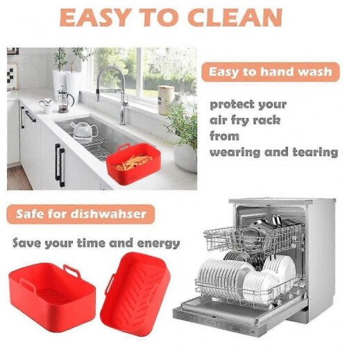 Reusable Rectangular Nonstick Silicone Air Fryer Basket Silicone Material 1