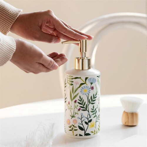 Retro Farmhouse Ceramic Soap Dispenser – Refillable 14.5 oz with Pump Cap 1