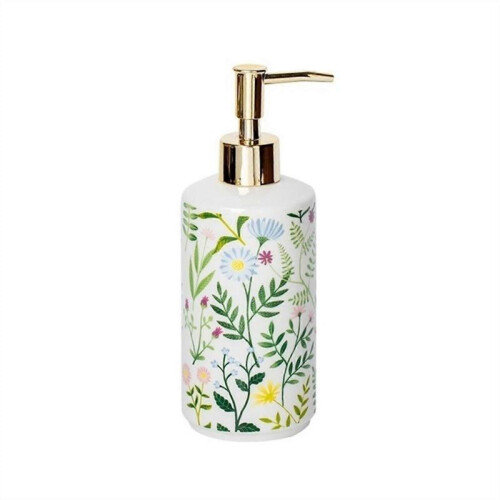 Retro Farmhouse Ceramic Soap Dispenser – Refillable 14.5 oz with Pump Cap