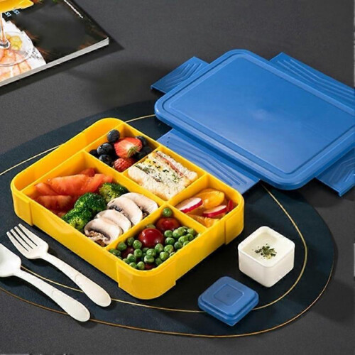 Lunch Box for Kids, 6 Compartments, Leakproof for School, Office (Red) 2
