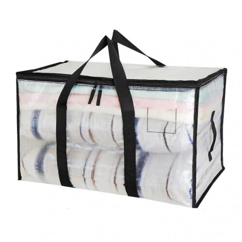 Clear Moving Bags Heavy Duty with Durable Zipper Reinforced Handle