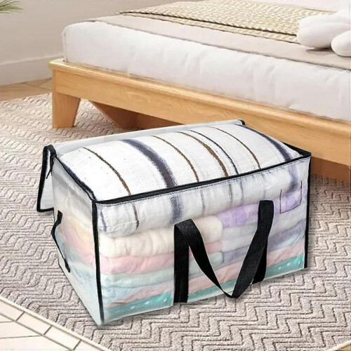 Clear Moving Bags Heavy Duty with Durable Zipper Reinforced Handle 1