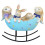 Laughing Rabbits Rocking in Egg Swings Vintage Rustic Country Decorations for Spring Celebration 1