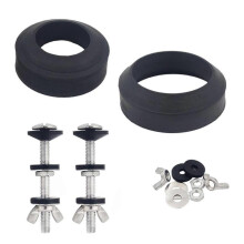 Universal Toilet Tank to Bowl Gasket Kit, 2 Gaskets and 2 Bolt Kits, Fits 2 and 3 Inch Flush Valve