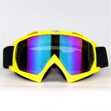 Safety goggles, outdoor sports goggles, motorcycle goggles, stylish motocross offroad goggles, racing dirt bike goggles (Color: Yellow Frame)