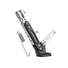 Universal Motorcycle Side Stand Aluminum Alloy Adjustable Kickstand Footrest Side Support Parking Stand for Scooters (Silver)