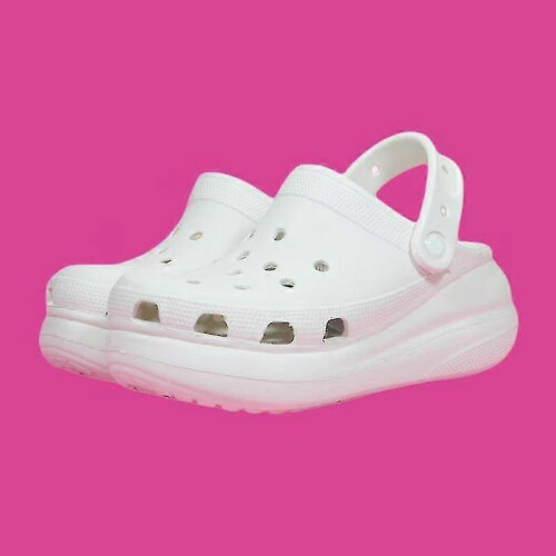 (M7W9, White) Women's Classic Crush Rubber Platform Clogs