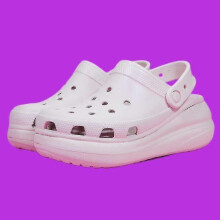 (M5W7, Flesh pink) Women's Classic Crush Rubber Platform Clogs
