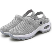 (EU 38, Grey) Women's Orthopedic Clogs with Air Cushion Support to Reduce Back and Knee Pressure Orthopedic Clogs for Women