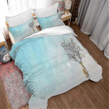 (Single135x200cm) Printed Bed Bedding Set One Duvet Cover And Two Pillowcases Are Soft And Comfortable+xx Cmelk In The Snow 135*200 Cm