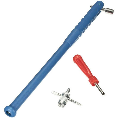 Tire Valve Stem Puller Tool Kit, Universal 4 Way Valve Stem Removal Tool Single Head Valve Core 1
