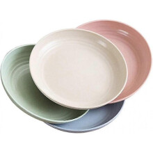 4-pcs 7.8in Wheat Stalk Dinner Plates Microwave & Dishwasher Safe, Lightweight Bpa Free Salad/cake/dissert Dishes For