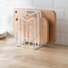 (white) Chopping Board Rack Stand Cutting Board Organiser Stand Kitchen Countertop Pot Lid Rack For Kitchen Storage (black) A
