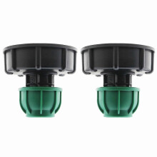 Ibc Tank Cap Water Butt Mdpe Straight Pipe Connector S60x6 To 20mm(black+green)(2pcs)