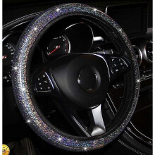 (colerful) Cute Soft Colorful Bling Bling Steering Wheel Cover Compatible With Women Girls, Universal 15 Inch, Fit Suvs, Vans, Sedans