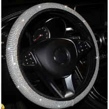 (white) Cute Soft Colorful Bling Bling Steering Wheel Cover Compatible With Women Girls, Universal 15 Inch, Fit Suvs, Vans, Sedans