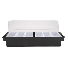 Ice Cooled Condiment Serving Container Chilled Garnish Tray Bar Caddy for Home Work Or Restaurant S