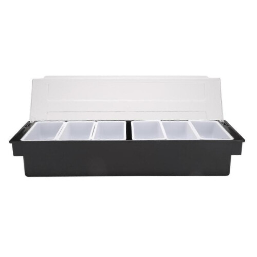 Ice Cooled Condiment Serving Container Chilled Garnish Tray Bar Caddy for Home Work Or Restaurant S