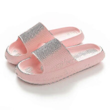 (36-37, pink) Summer solid color comfortable men's and women's slippers
