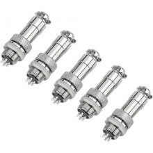 5pcs Gx12 Aviation Socket Male Female Panel Metal Aviation Wire Connector