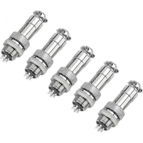 5pcs Gx12 Aviation Socket Male Female Panel Metal Aviation Wire Connector
