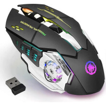 Wireless Gaming Mouse Bluetooth Mouse Rgb Rechargeable 2.4g Usb Cordless Computer Mice with 7 Color Backlit, 6 Butto