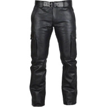 (Black-3, X-Large) Mens Punk Pants Vintage Gothic Steampunk Faux Leather Biker Pants Metallic Motocycle Hip Hop Pu Leather Denim Pants