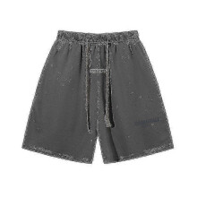 (S, 302 Charcoal Gray) Shorts Essentials Casual Drawstring Silicone Letter Loose Shorts Men and Women