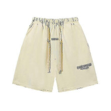 (XL, 302 Beige) Shorts Essentials Casual Drawstring Silicone Letter Loose Shorts Men and Women