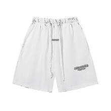 (M, 302 White) Shorts Essentials Casual Drawstring Silicone Letter Loose Shorts Men and Women