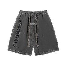 (S, Gray) Shorts Essentials Casual Drawstring Silicone Letter Loose Shorts Men and Women