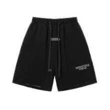 (XL, 302 Black) Shorts Essentials Casual Drawstring Silicone Letter Loose Shorts Men and Women
