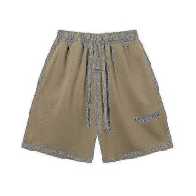 (M, 302 Khaki) Shorts Essentials Casual Drawstring Silicone Letter Loose Shorts Men and Women